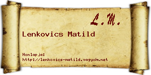 Lenkovics Matild névjegykártya